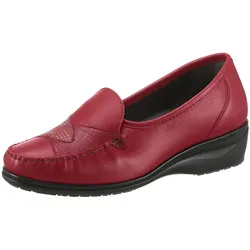Mokassin CLASSIC, Damen, Gr. 41, rot (bordeaux), Glattleder, Basic, Schuhe