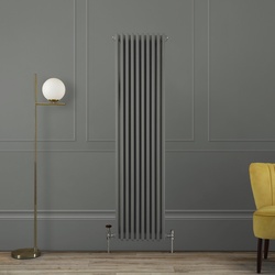 Gliederheizkörper 3-lagig, vertikal - Grauton wählbar & von 180cm x 29cm – Regent Hudson Reed