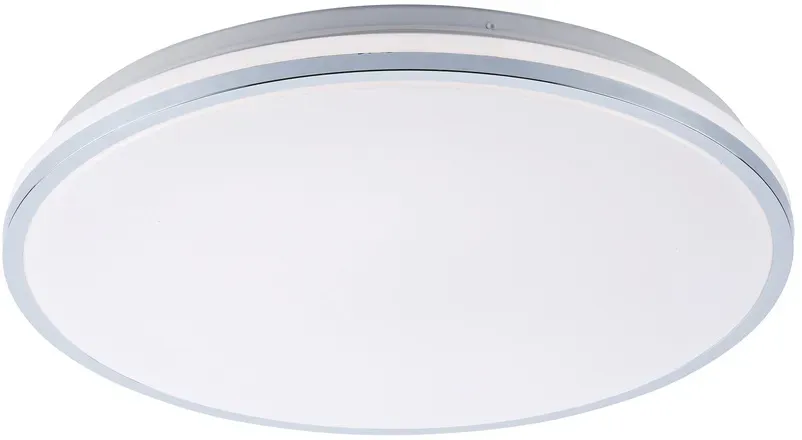 LED-Deckenleuchte, chrom, Schirm, IP44, Badezimmer, warmweis