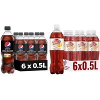 Pepsi Zero Zucker, Das zuckerfreie Erfrischungsgetränk von Pepsi ohne Kalorien & Schwip Schwap ohne Zucker EINWEG (6 x 0,5 l)