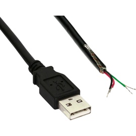 InLine USB 2.0 Kabel, - Stecker, Schwarz