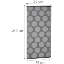 Relaxdays Duschrollo 80 x 240 cm grau