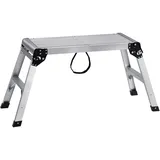 Vevor Alu Arbeitsplattform Klappwerkbank 76x30x50,8cm Arbeitsbühne 150 kg Tragfähigkeit Trittbank mit Sicherheitsschlössern Trittleiter für Zuhause Büro Werkstatt & Garage Silber