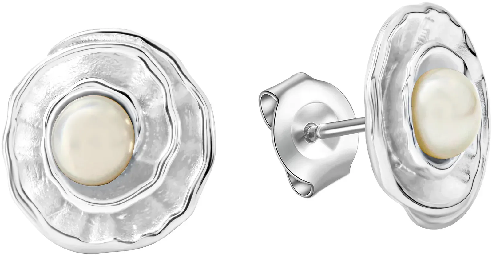 Celesta Silber Ohrring 925 Silber Mit Süßwasserzuchtperlen 925/- Sterling Silber 1Cm Glänzend