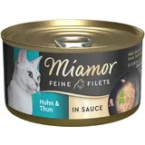 Miamor 24x85g Miamor Feine Filets Huhn & Thunfisch in Soße Nassfutter für Katzen