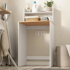 SoBuy Wäscheschrank 1 Fachboden Weiß 65x60x126cm Modern Bzr224-wn