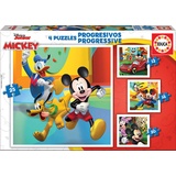 Educa Borras Educa - Mickeys Freunde, 4in1 Puzzleset mit 12/16/20/25 Teilen, Puzzle für Kinder ab 3 Jahren, Disney (19294)