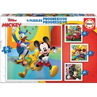 Educa Borras Educa - Mickeys Freunde, 4in1 Puzzleset mit 12/16/20/25 Teilen, Puzzle für Kinder ab 3 Jahren, Disney (19294)