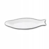 Wilmax WL-992007/A Porzellan Fischteller, Weiss, 25.5cm Länge