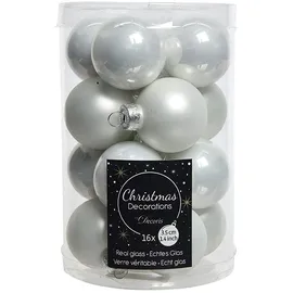 Kaemingk Weihnachtsbaumkugeln Glas 3,5 cm 16 Stück weiß