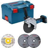 Bosch GWS 18V-180 P inkl. L-BOXX, 3 Trennscheiben
