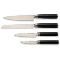 Echtwerk Damaszener Messer Set, 4-TLG, Kochmesser/Küchenmesser, kleines Santokumesser/ japanisches