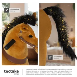 Tectake tectake® Schaukelpferd auf Rollen, verschiedene Größen, realistisches Design, rutschfeste Gummigriffe und -pedale