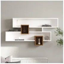 Asir Wandregal 120 x 75 x 22 cm Weiß/Braun
