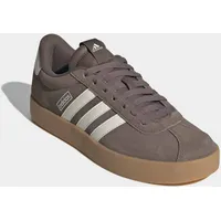 Sneaker ADIDAS SPORTSWEAR "VL COURT 3.0", Damen, Gr. 43, earth strata, chalk weiß, gum 3, Leder, Synthetik, Schuhe Sneaker, inspiriert vom Design des adidas samba, Topseller