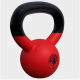GORILLA SPORTS Kettlebell 2 - 32 kg, Gusseisen Kugelhantel mit Neoprenbeschichtung, Kraftraining rot|schwarz