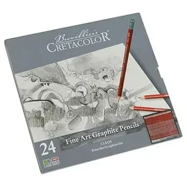 Brevillier's CRETACOLOR CLEOS-Fine Art Graphit Graphitstifte B, H, HB, 2H, 2B, 9H, 8H, 7H, 6H, 5H, 4H, 3H, F, 3B, 4B, 5B, 6B, 7B, 8B, 9B rot, 24 St.