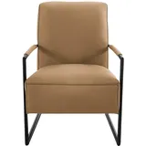 K+W Komfort & Wohnen Cocktailsessel K+W KOMFORT & WOHNEN, braun (cognac), B:62cm H:77cm T:83cm, Sessel, Cocktailsessel, mit bezogenen Armlehnen, Gestell in Metall schwarz Struktur