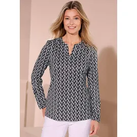 GOLDNER Elegantes Blusenshirt mit V-Ausschnitt grau 46