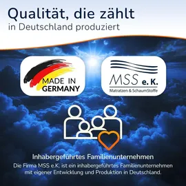 MSS e.K. MSS Schaumstoffplatte 100 x 200 x 4 cm RG 25/40 Schaumstoffpolster Topper Matratze Matte Schaumstoff