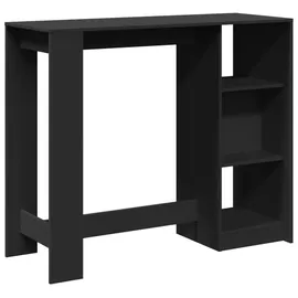 vidaXL Bartisch mit Regal 124 x 46 x 103,5 cm Schwarz