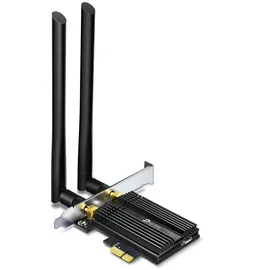 TP-Link Archer TX50E AX3000 WiFi 6 PCIe-Adapter mit Bluetooth 5.0 (Zwei Multi-Richtantennen, Intel Wi-Fi 6 Chipsatz,Kühlkörper, WPA3-Verschlüsselungsstandard, Platzsparender Einsatz) Schwarz