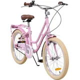 ACTIONBIKES MOTORS Actionbikes Kinderfahrrad Retrostar 20 Zoll Rosa, Fahrradständer, Gepäckträger, Sattel gefedert