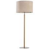 Signature Home Collection Stehlampe Stehlampe Holz natur Lampenschirm Stoff beige braun Leselampe, ohne Leuchtmittel, warmweiß, Bodenlampe als Leselampe nutzbar beige|braun 50 cm x 50 cm x 137 cm x 50 cm