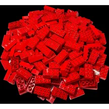 LEGO Duplo 2x4 Steine Rot - 80 Stück - Grundbausteine Red NEU 3011