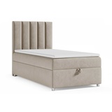 Best for Home Boxspringbett mit Bettkasten Trinity K10-SINGLE 80x200 Bonellfederkern inkl. Topper | Beige | Beige