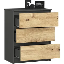 milord furniture K60 60 x 77 x 40 cm Grau / Eiche