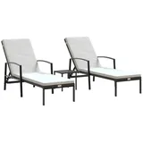 vidaXL Sonnenliege 117 x 59 x 35 cm Braun