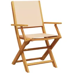 vidaXL 3-tlg. Bistro-Set Beige Stoff und Massivholz