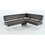 K+W Komfort & Wohnen Eckbank K+W KOMFORT & WOHNEN, grau (schwarzgrau 80), B:199cm H:89cm T:158cm, Sitzbänke, Eckbank, langer Schenkel links oder rechts, mit dekorativen Distanzhalter