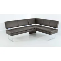 K+W Komfort & Wohnen Eckbank K+W KOMFORT & WOHNEN, grau (schwarzgrau 80), B:199cm H:89cm T:158cm, Sitzbänke, Eckbank, langer Schenkel links oder rechts, mit dekorativen Distanzhalter