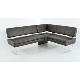 K+W Komfort & Wohnen Eckbank K+W KOMFORT & WOHNEN, grau (schwarzgrau 80), B:199cm H:89cm T:158cm, Sitzbänke, Eckbank, langer Schenkel links oder rechts, mit dekorativen Distanzhalter