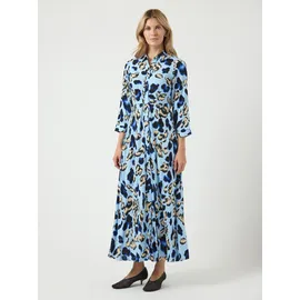 Y.A.S Hemdblusenkleid Shirtkleid Liro Print Blau L