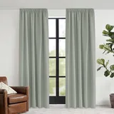 KGORGE Salbeigrün Vorhang Kinderzimmer Thermovorhang Hitzeschutz Kräuselband Thermo Gardinen Blickdichte Vorhänge 240 x 140 cm(HxB) Verdunklungsvorhänge für Schienen Blackout Curtains