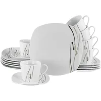 CreaTable CreaTable, 19505, Serie Amelie Piazza, 18-teiliges Geschirrset, Kaffeeservice