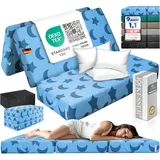 KESSER® Klappmatratze 160 x 195 x 15 cm Gästematratze 3-Fach faltbar zum Sitzhocker Faltmatratze Schaumstoff 25kg/m3 extra dick 15cm atmungsaktiv waschbar Abnehmbarer Bezug inkl. Camping Tragetasche