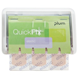 Plum QuickFix Pflasterspender UNO, transparent, Pflaster entpacken sich beim Herausziehen von selbst, inkl. 45 elastic Pflaster