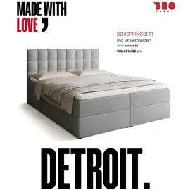 bromarkt Detroit 160 x 200 cm H3 Hellgrau