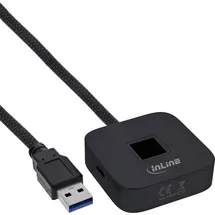 InLine Fingerabdruckscanner mit Hub, Windows Hello kompatibel 1,5m schwarz