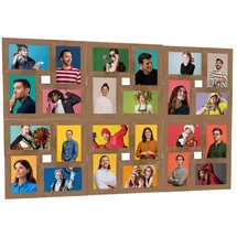 vidaXL Collage Bilderrahmen für 24x13x18 cm Fotos Hellbraun Mdf