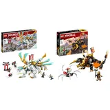 LEGO 71786 NINJAGO Zanes Eisdrache, ab 10 Jahren & 71782 NINJAGO Coles Erddrache EVO, Spielzeug zum Sammeln mit aufrüstbarem Drachen & Skorpion-Figur sowie Minifiguren für Jungen und Mädchen