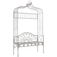 Furnicato Gartenbank 122 cm Eisen Antik Braun