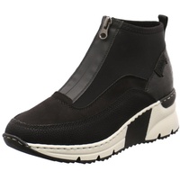 Damen Stiefelette High Top Sneaker Reißverschluss N6352, Größe:41 EU, Farbe:Schwarz