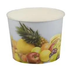 Papstar Früchte-Druck Eisbecher 18060 , 1 Karton = 10 x 50 Eisbecher, 500 ml