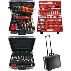 FAMEX 604-18 ABS Werkzeugtrolley mit hochwertigem Werkzeug Set - High-End Qualität - mit Steckschlüsselsatz