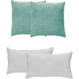 Andiamo Kissen-Set Emy 30 x 50 cm Salbei/Weiß